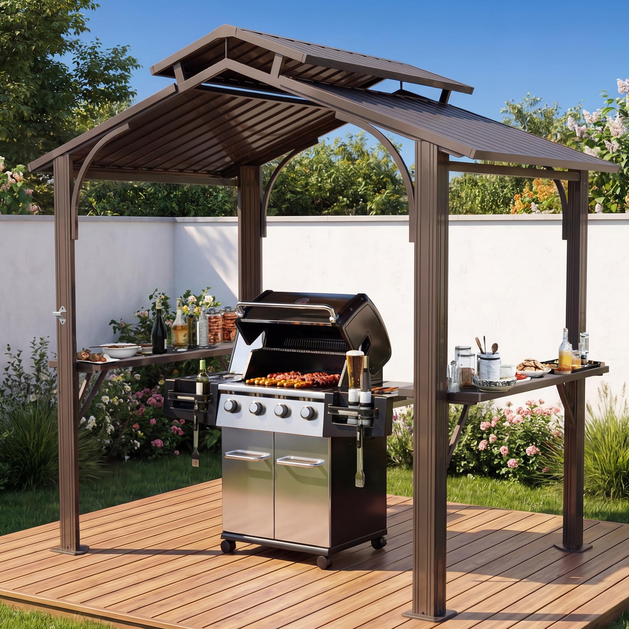 Amazon.com : Domi 8x5 Grill Gazebo Hardtop, Metal BBQ Gazebo for